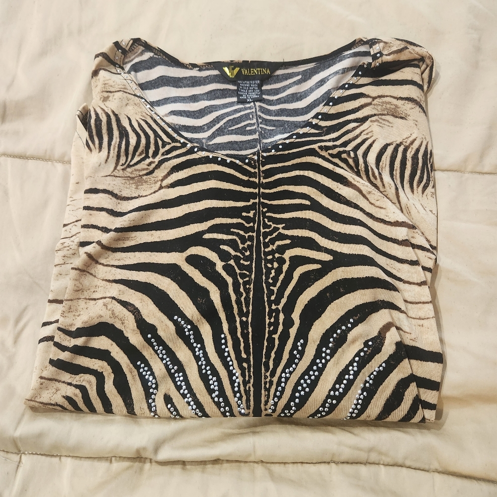 Valentina animal print with rhinestone accent.